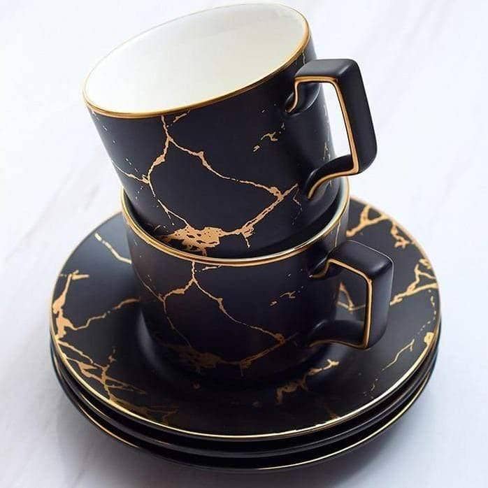 Nordic Marble Ceramic Coffee Set - Stylish Tea Time