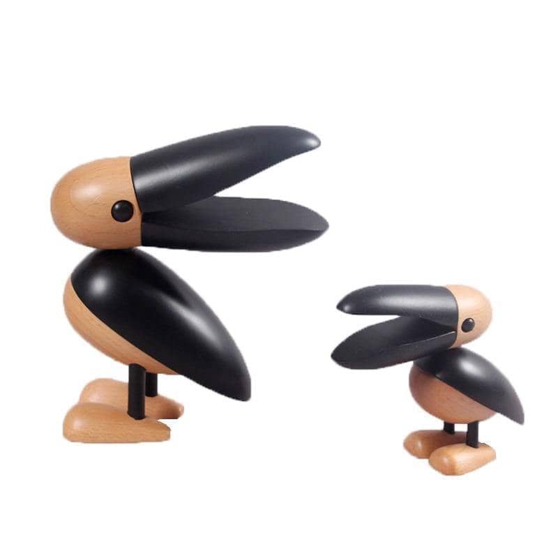 Nordic Style Toucan Tuppet Wood Ornament: Artistic and Whimsical Home Decor
