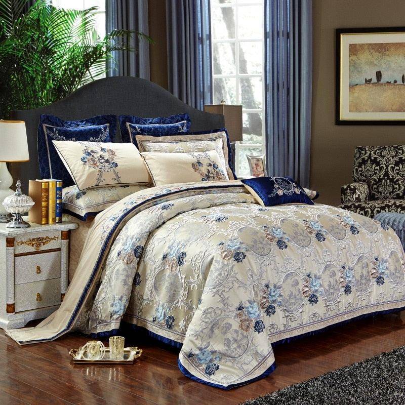 Personalized Luxury Royal Stain Jacquard Egyptian Cotton Bedding Set - King and Queen Size