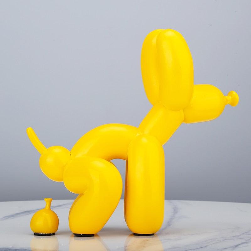 Poop Balloon Dog Statue - Playful Whimsical Decor
