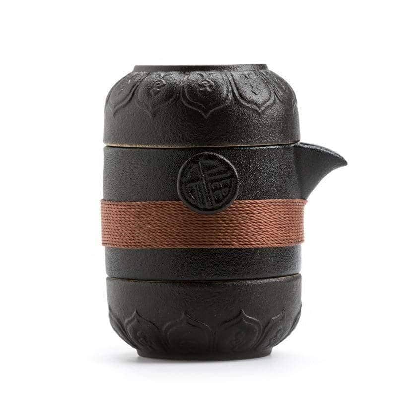 Portable Kung Fu Ceramic Tea Strainer Cup Set - Personalized Tea Time