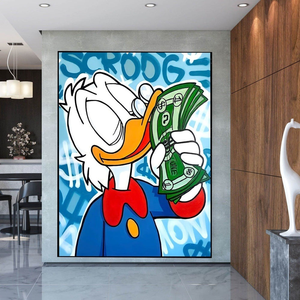 Quirky Donald Duck Love Money Pop Art - Fun