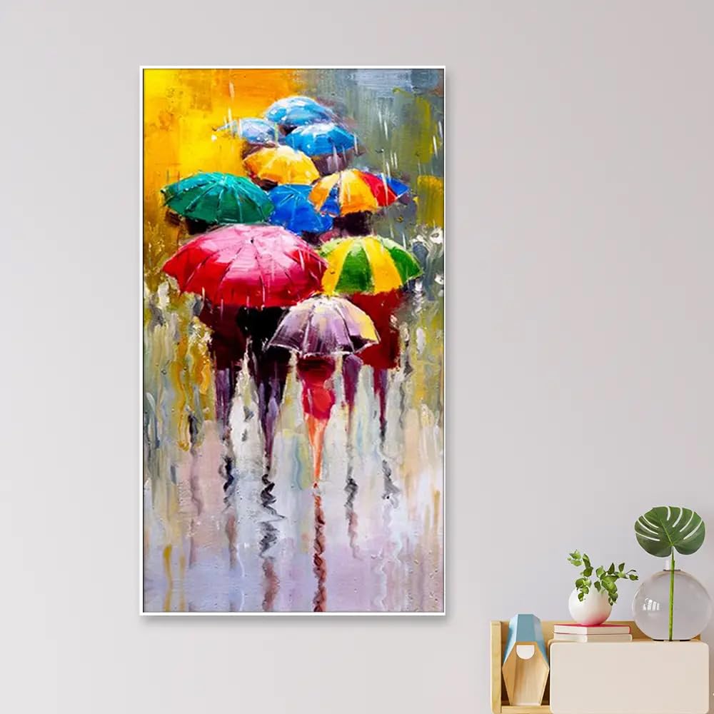 Rainy Day Abstraction: Watercolor Umbrellas