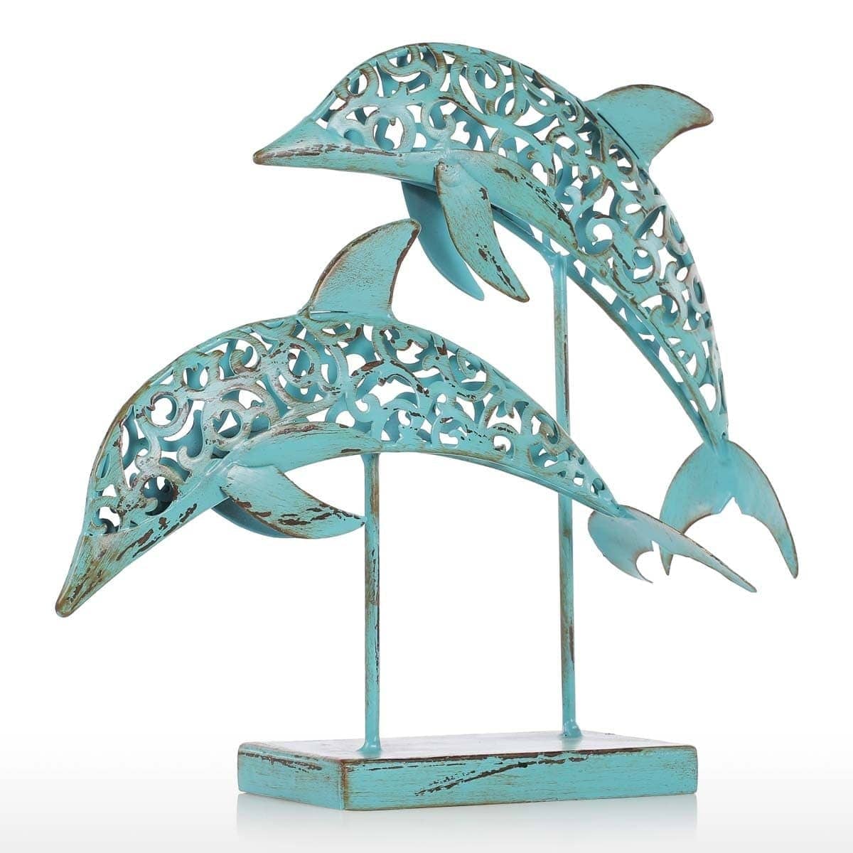 Retro Dolphins Statue - Graceful Captivation