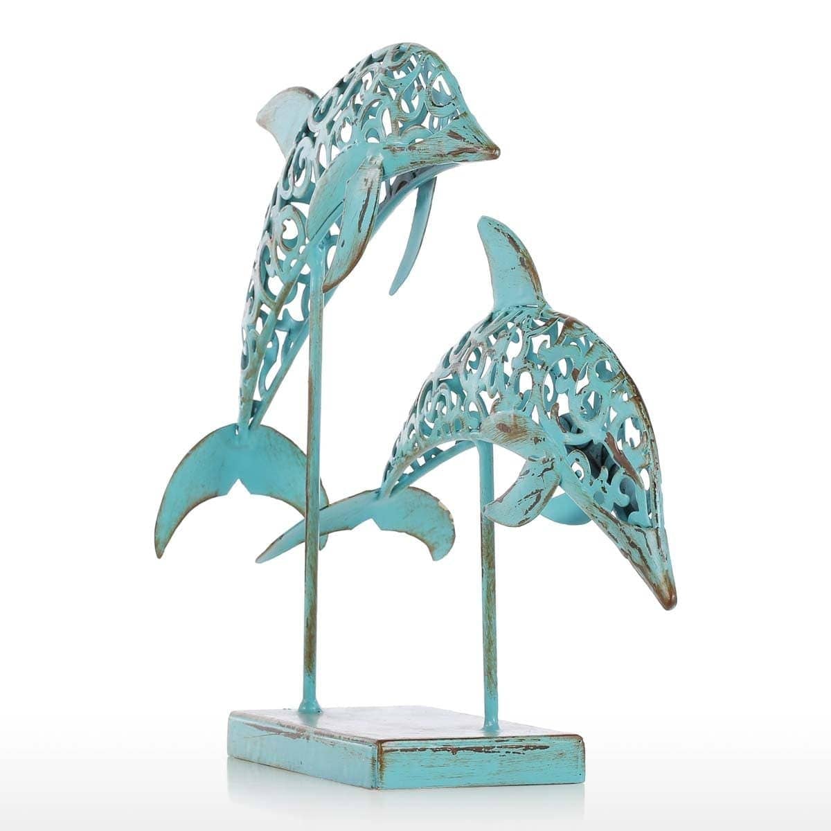 Retro Dolphins Statue - Graceful Captivation