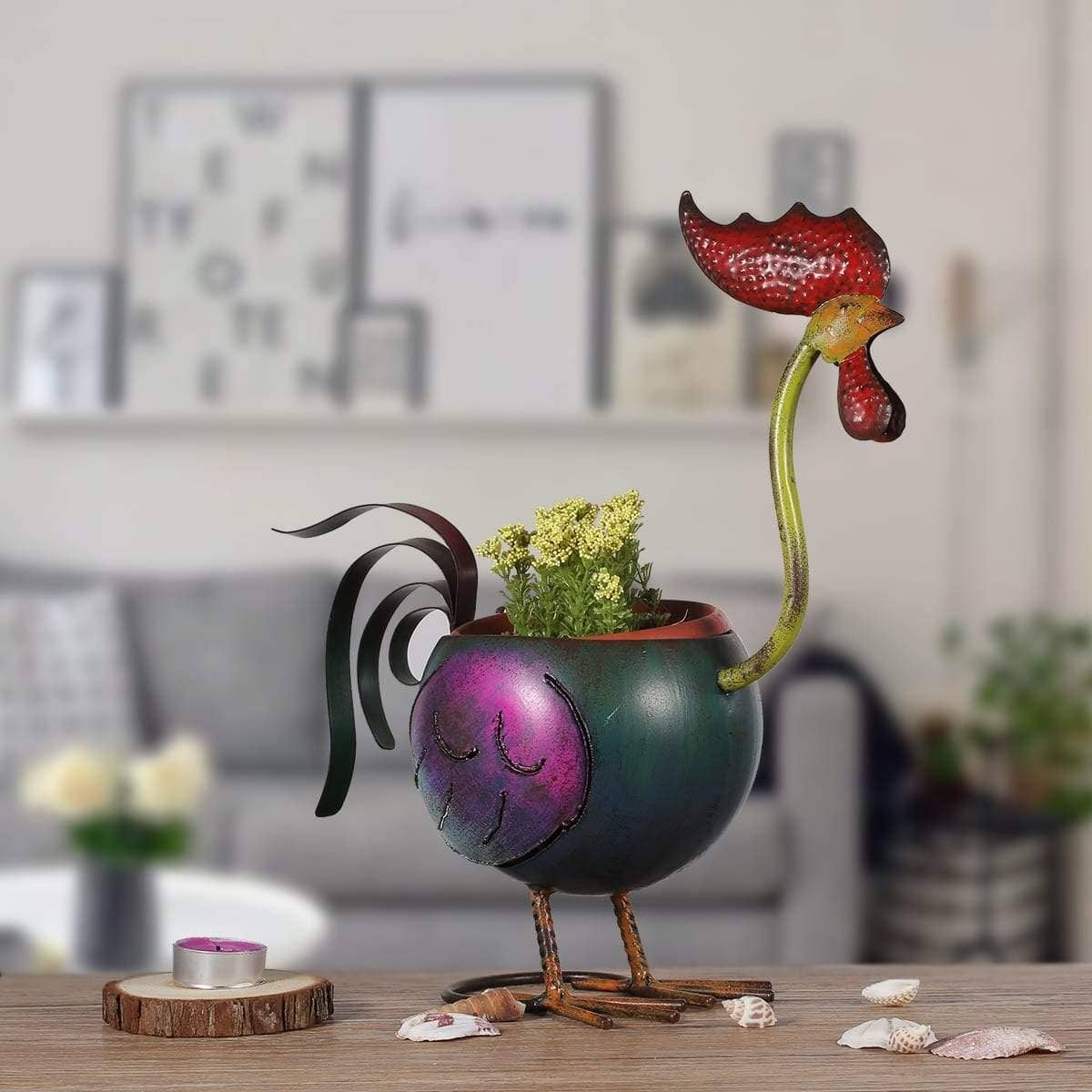 Rooster Garden Plant Pot - Whimsical Charm