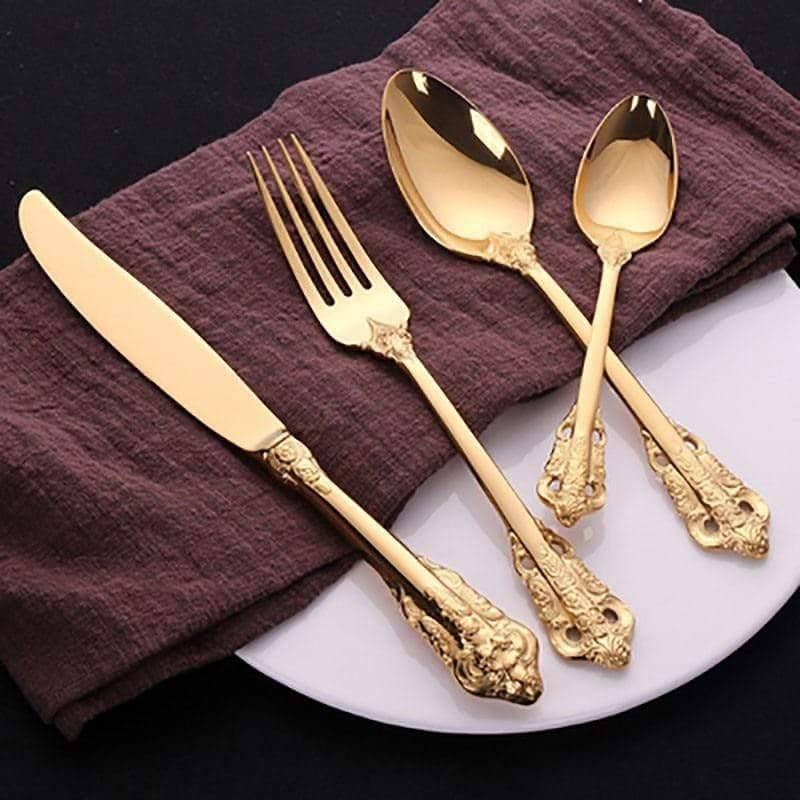 Royal Dining Cutlery Set: Elegant and Luxurious Knife, Fork & Spoon Flatware