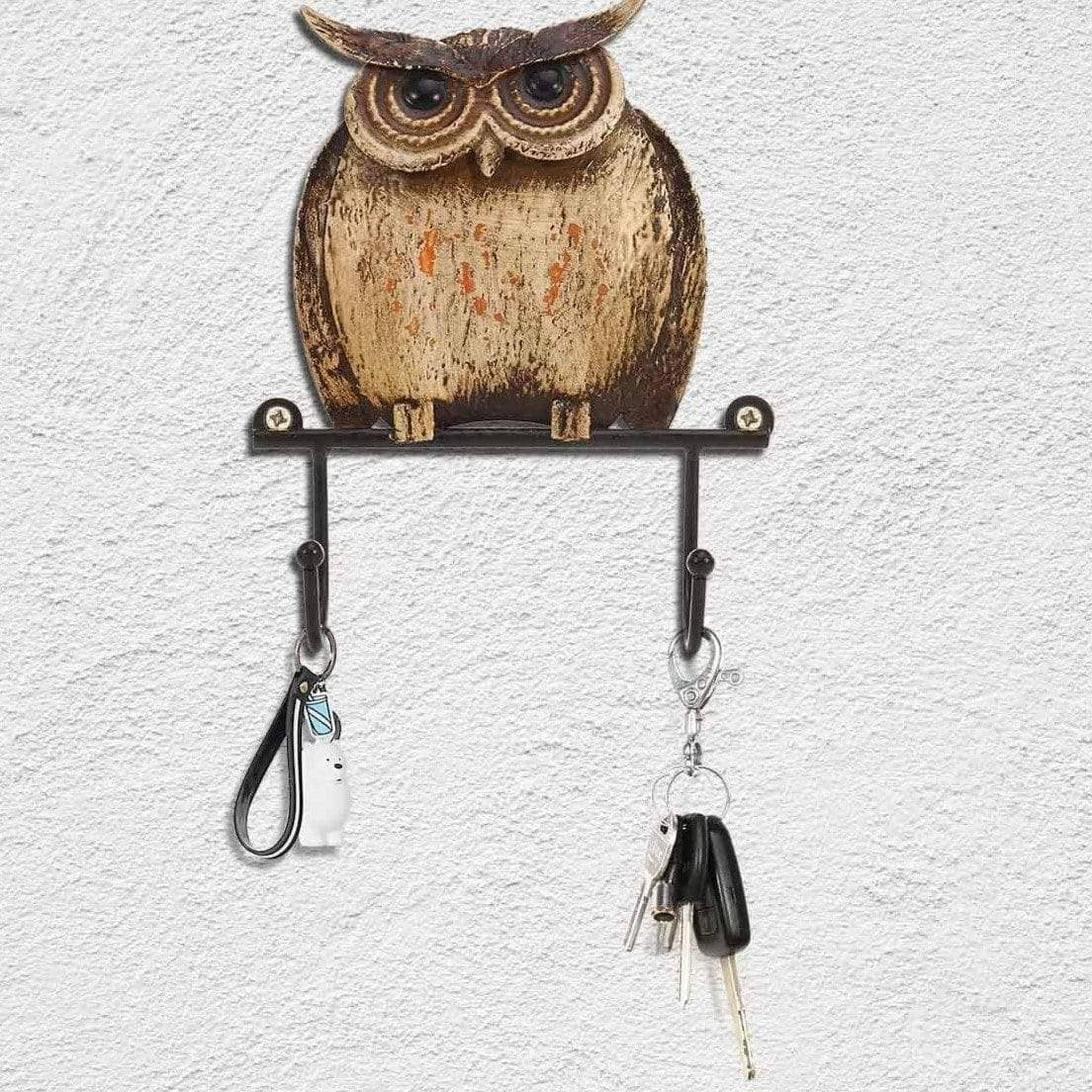 Rustic Owl Key Rack - Whimsical Rusticity