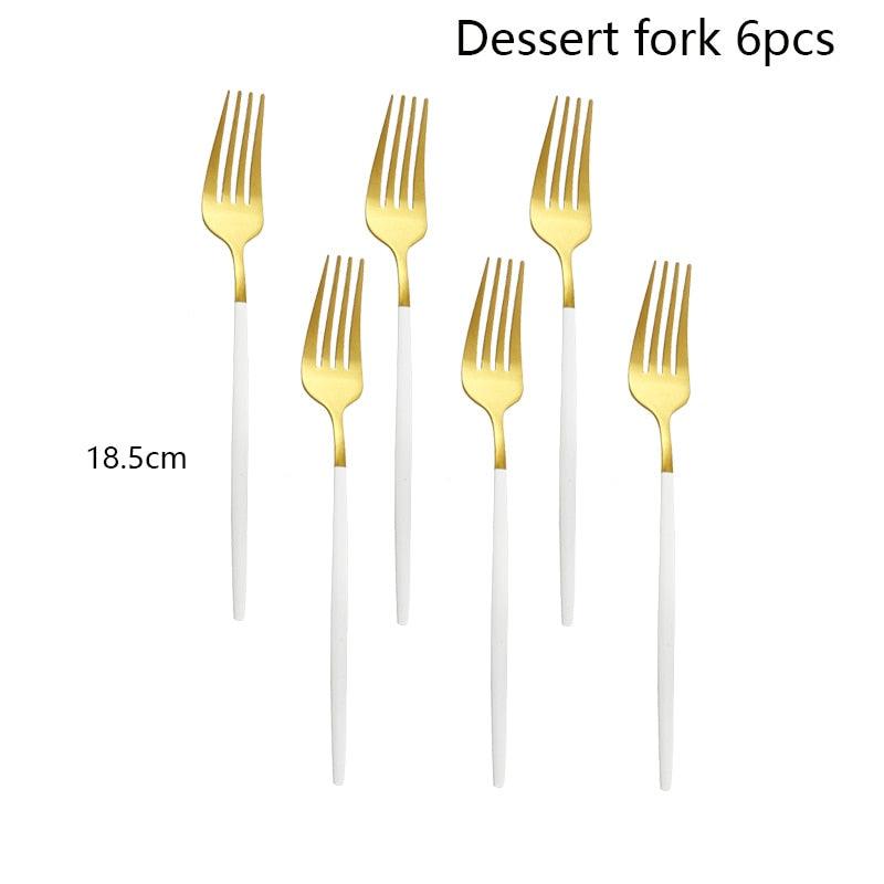 Sleek Matt Gold Dining Cutlery Set: Dine with Sophistication
