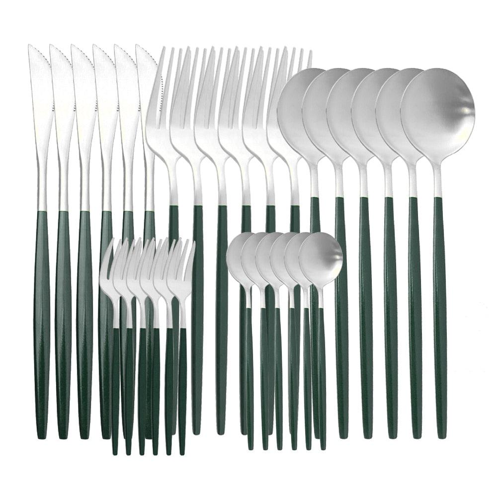 Sleek Matt Gold Dining Cutlery Set: Dine with Sophistication