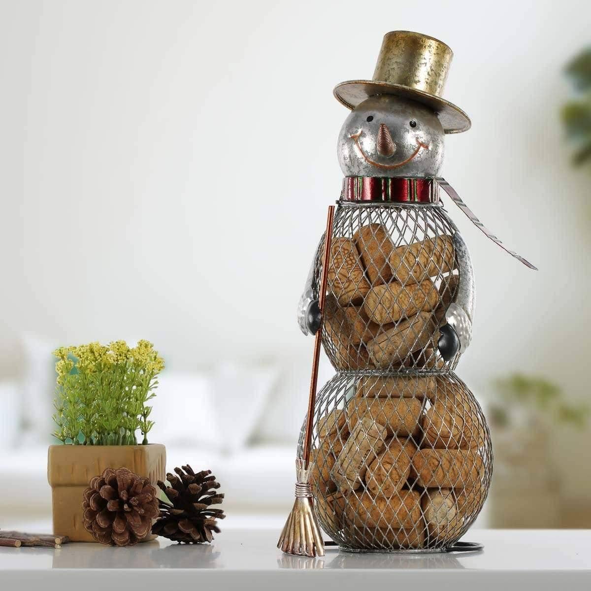 Snowman Wine Cork Stand - Cute & Festive Christmas Home Decor