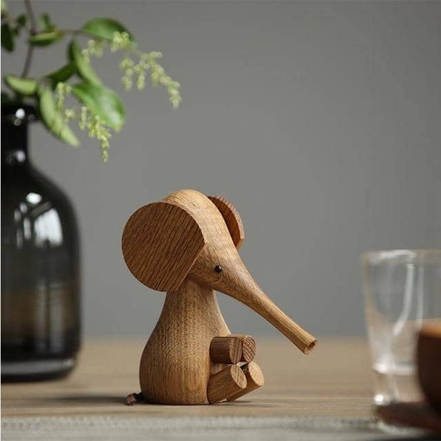Solid Wood Elephant Puppet - Playful & Charming Nordic Home Decor
