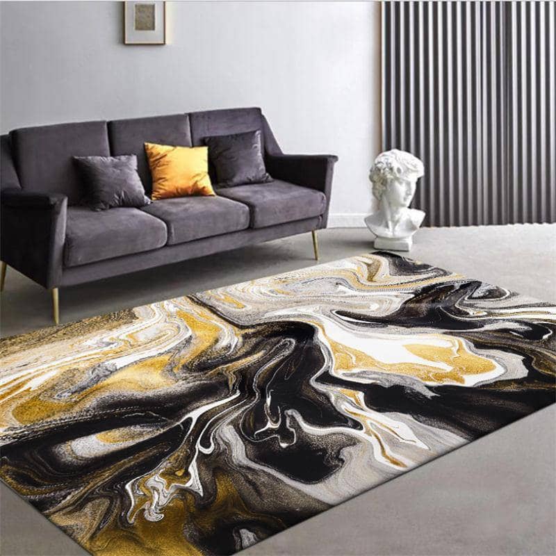 Sophisticated Marble Abstract Rectangle Area Rug: Upgrade Your Living Room