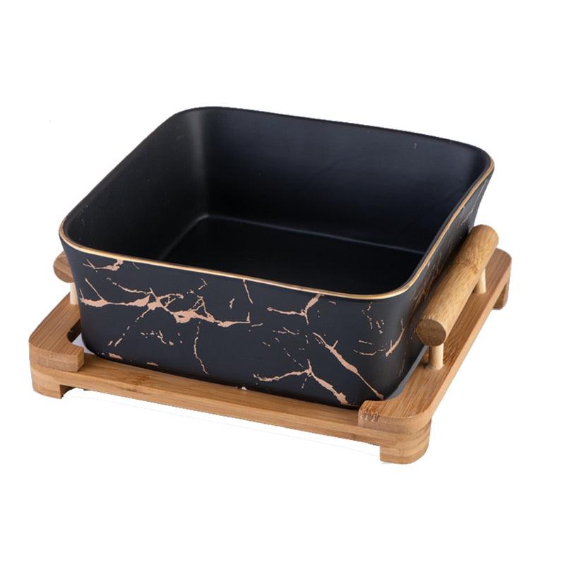Sophisticated Marble Ceramics Square Fruit & Salad Bowl: Entertain with Class