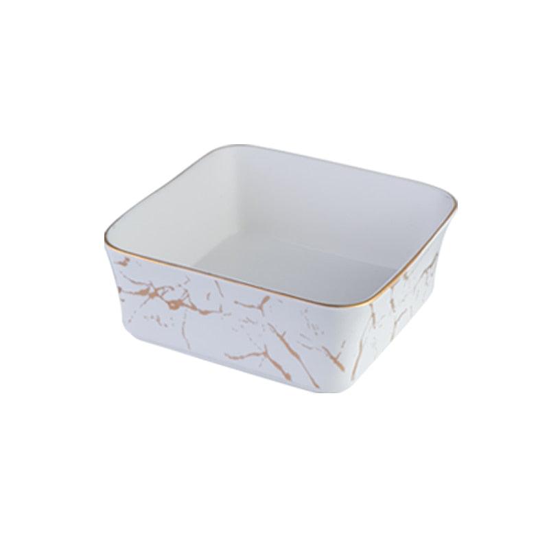 Sophisticated Marble Ceramics Square Fruit & Salad Bowl: Entertain with Class