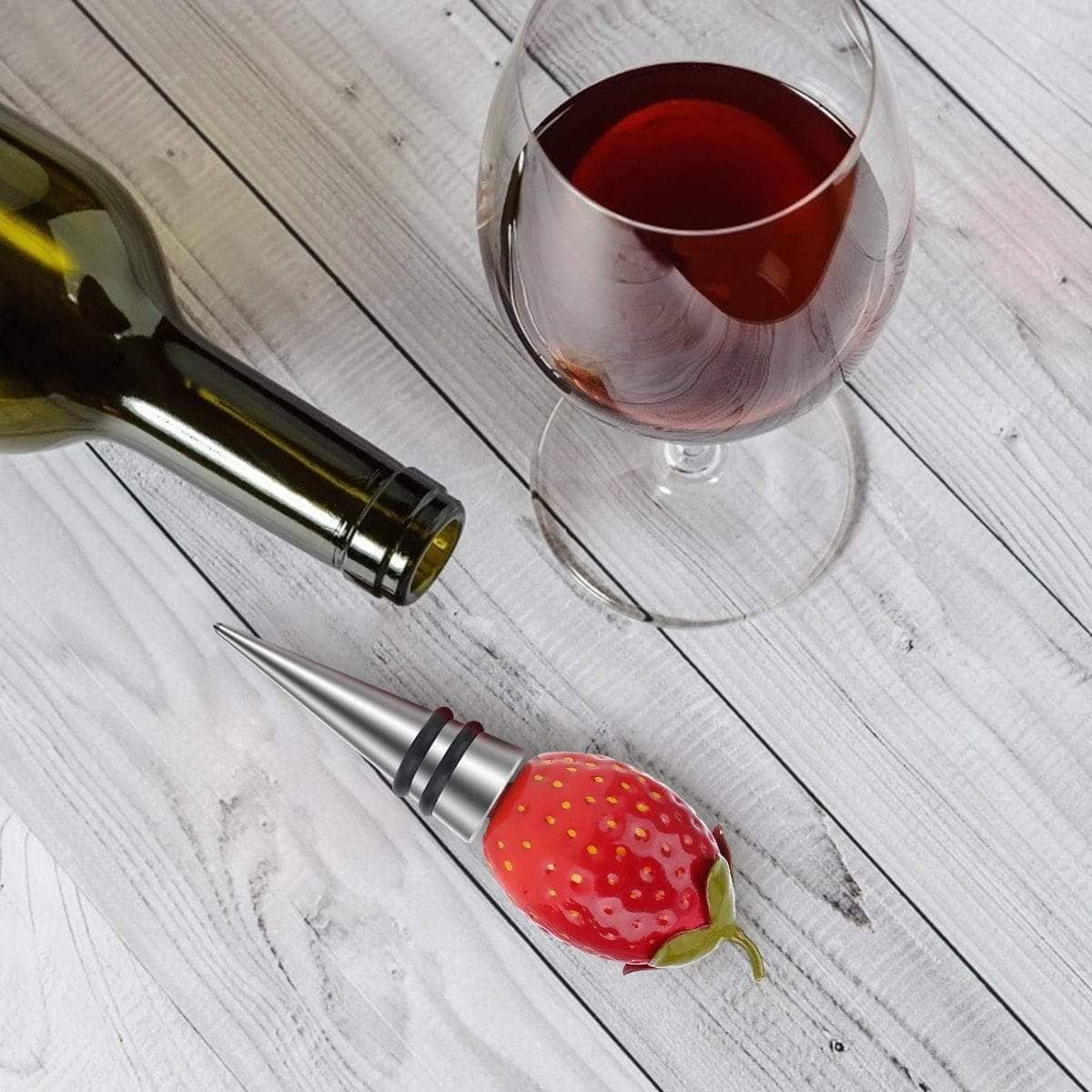 Strawberry Wine Bottle Cork Stopper: Fun and Stylish Wine Accessory