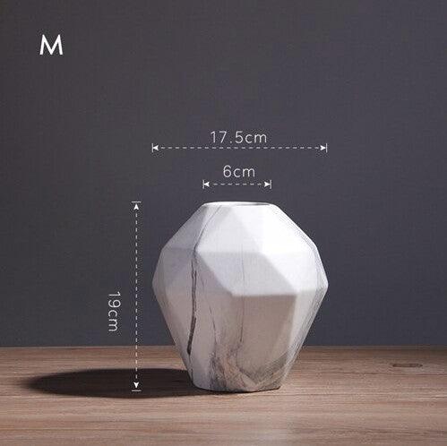 Stunning Marble Geometric Flower Vase: Adorn Your Space in Style