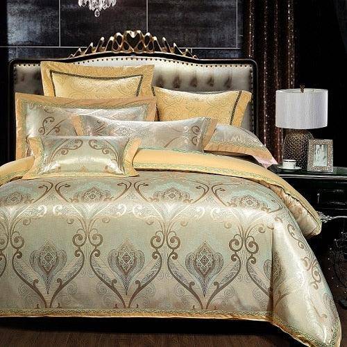 Stylish Luxury Embroidery Sateen Cotton Duvet Cover 4pcs Bedding Set