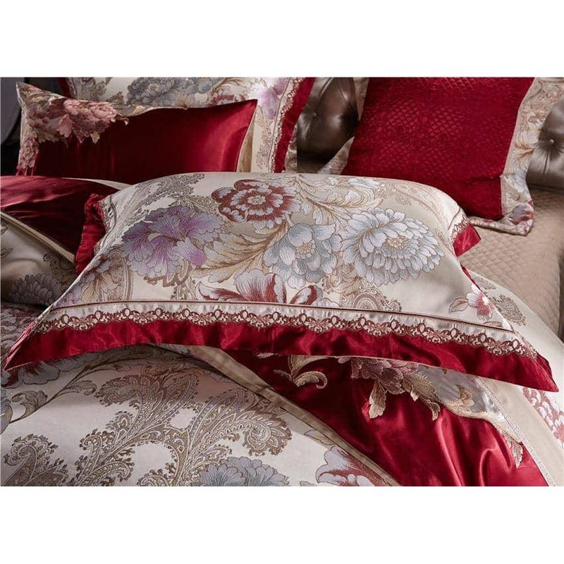 Stylish Luxury Silk Egyptian Cotton Satin Jacquard Duvet Cover Bedding Set