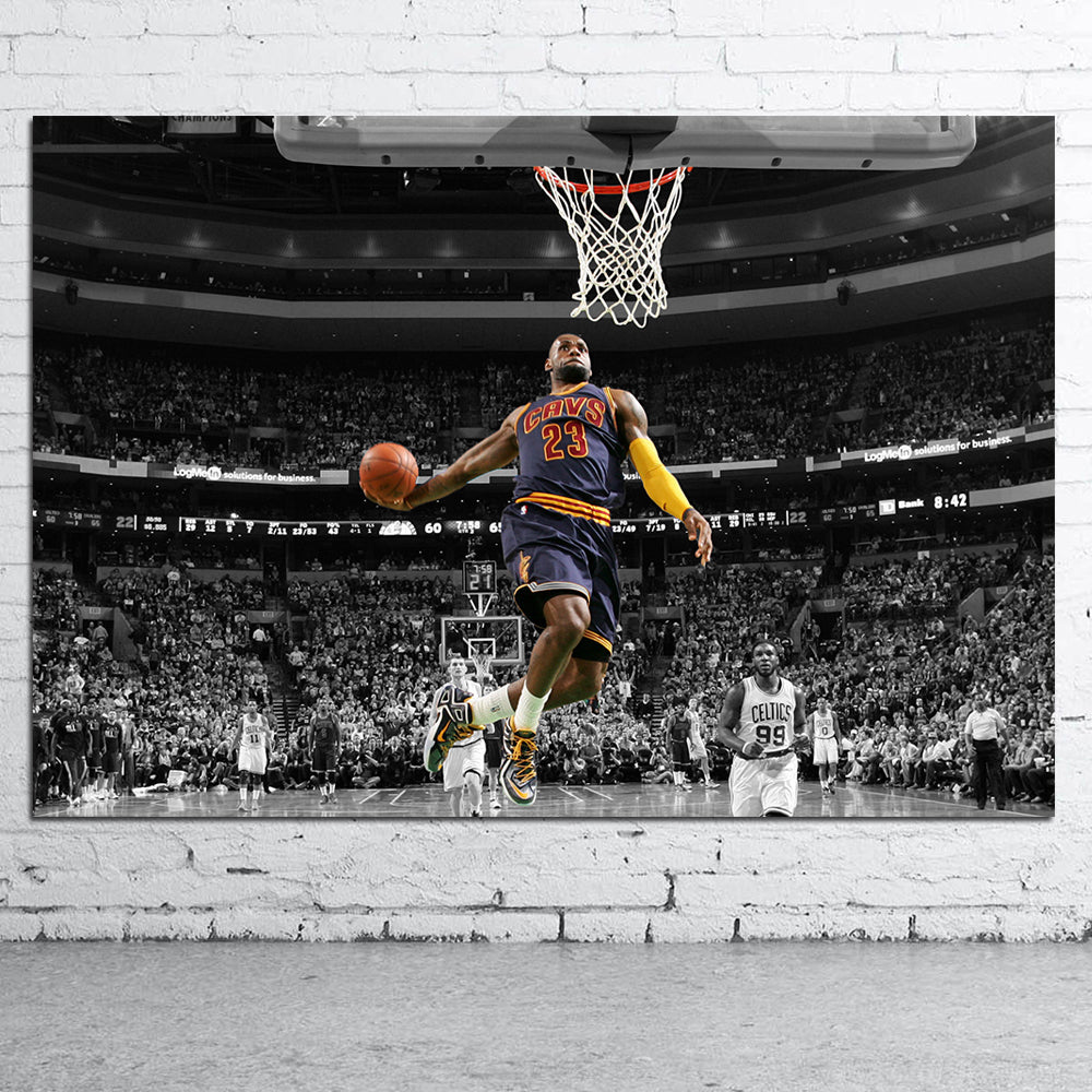 The King Reigns Supreme - LeBron James Windmill Dunk Wall Poster