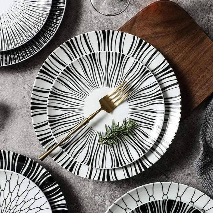Underglaze Ceramic Dining Dish Set - Display Plate for Stylish Table Decor