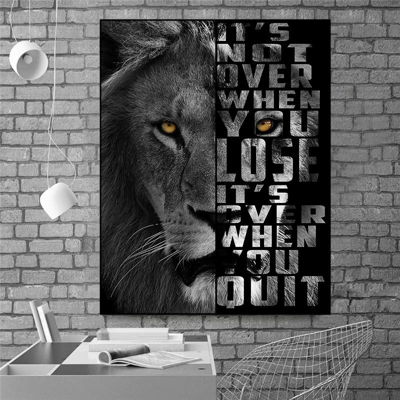 Unyielding Perseverance - Lion's Spirit Inspirational Wall Poster