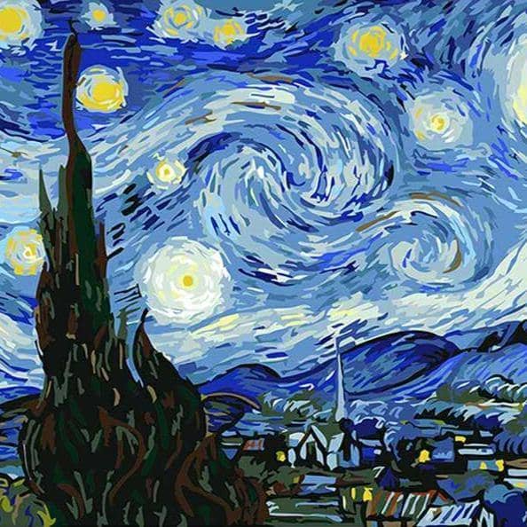 Van Gogh Starry Sky DIY Canvas Painting Kit - Personalized & Creative Home Decor