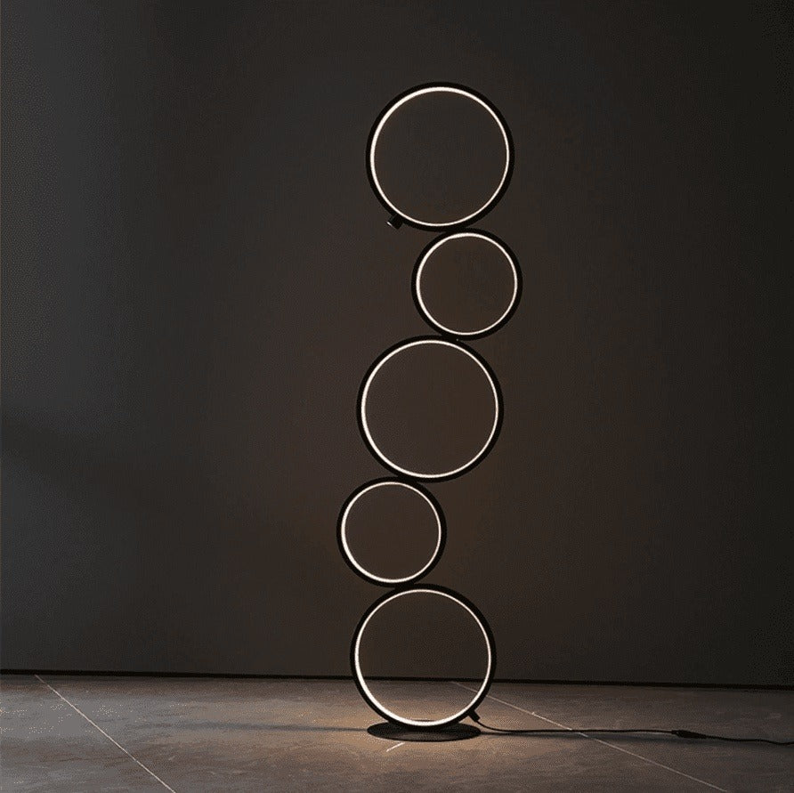 Vertical Five Rings Floor Lamp - Unique & Modern Lighting for Home Decor