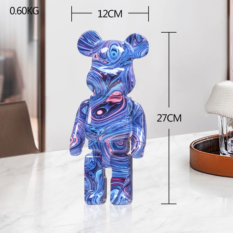 Violence Bear Bearbricks Sculpture - Colorful Pop of Art for Your Space