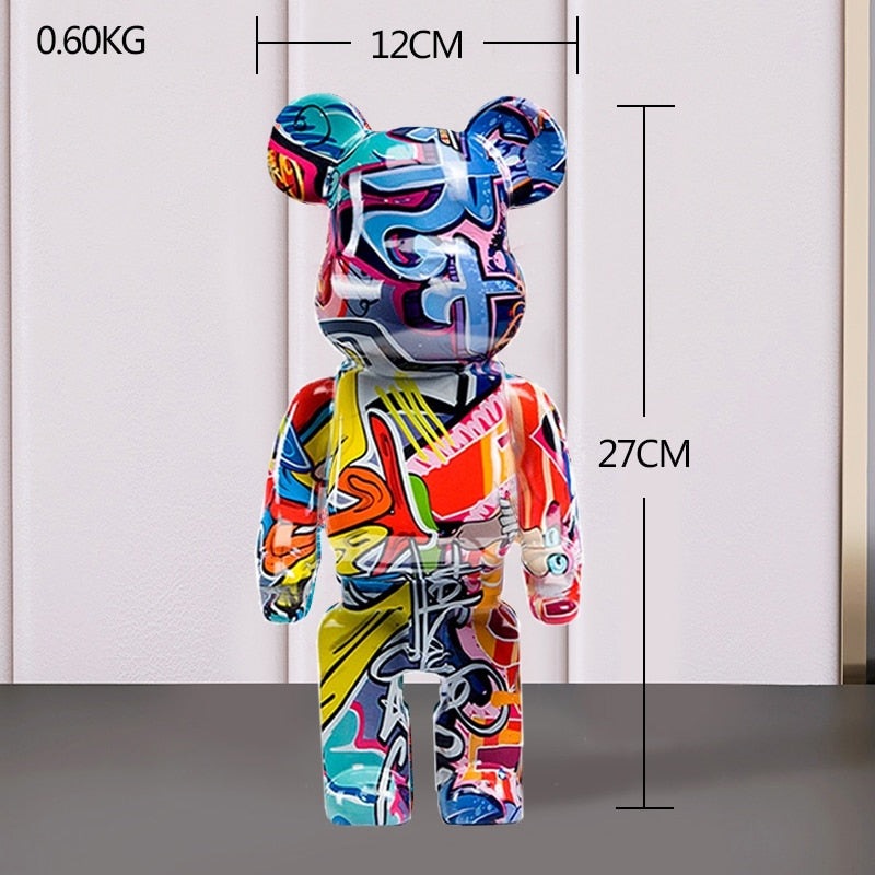 Violence Bear Bearbricks Sculpture - Colorful Pop of Art for Your Space