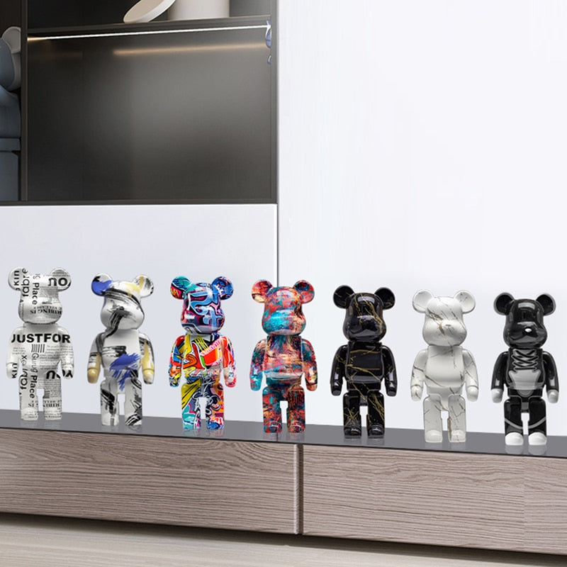 Violence Bear Bearbricks Sculpture - Colorful Pop of Art for Your Space