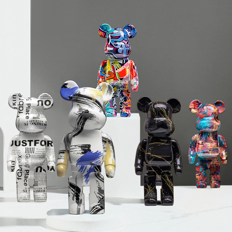 Violence Bear Bearbricks Sculpture - Colorful Pop of Art for Your Space