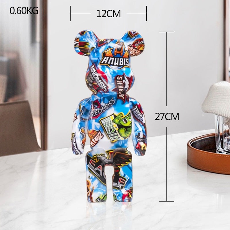 Violence Bear Bearbricks Sculpture - Colorful Pop of Art for Your Space