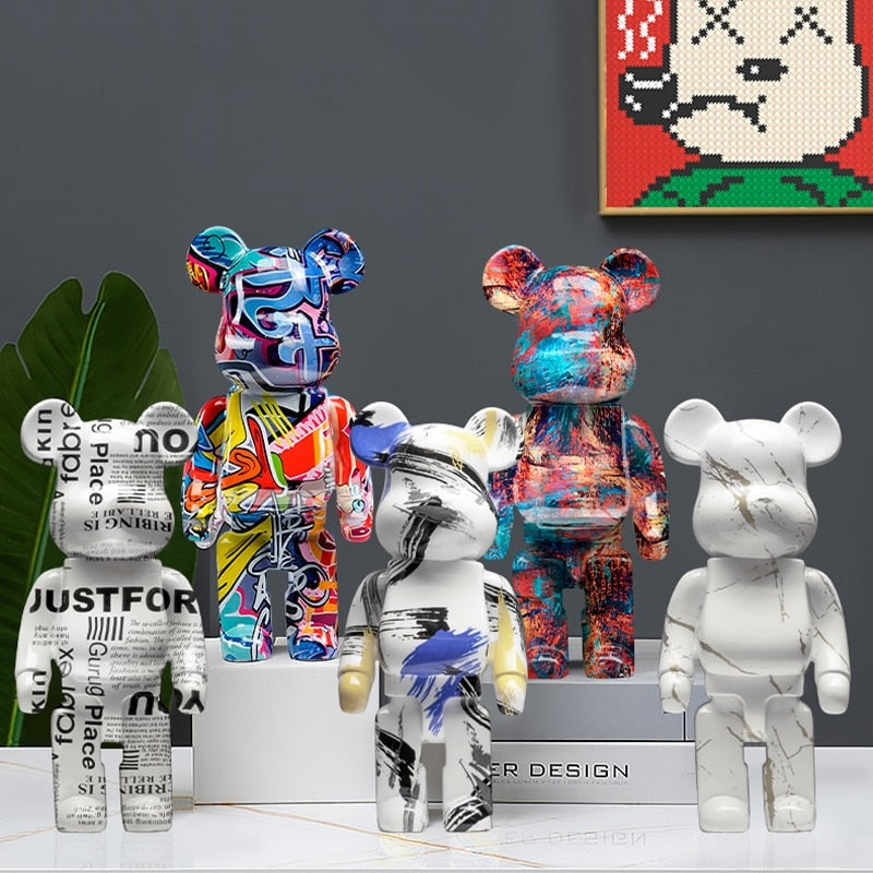 Violence Bear Bearbricks Sculpture - Colorful Pop of Art for Your Space