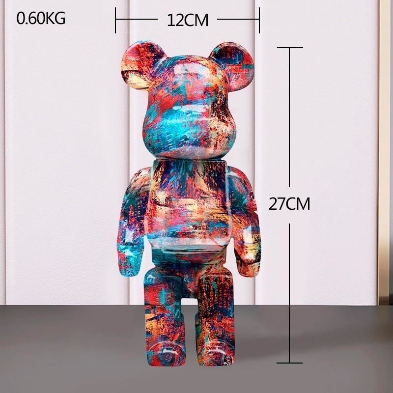 Violence Bear Bearbricks Sculpture - Colorful Pop of Art for Your Space