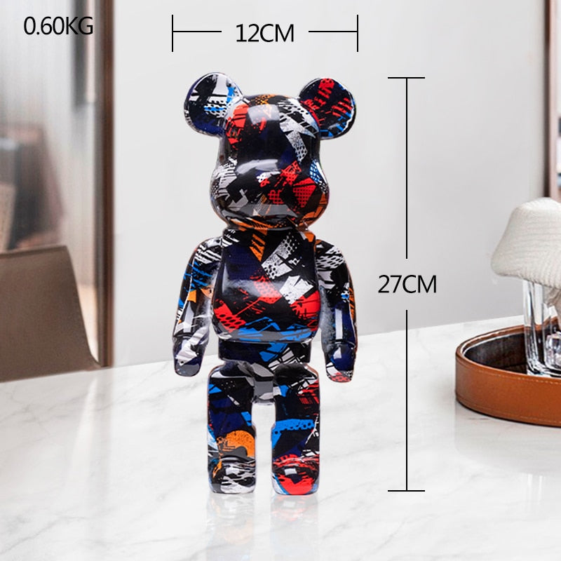 Violence Bear Bearbricks Sculpture - Colorful Pop of Art for Your Space