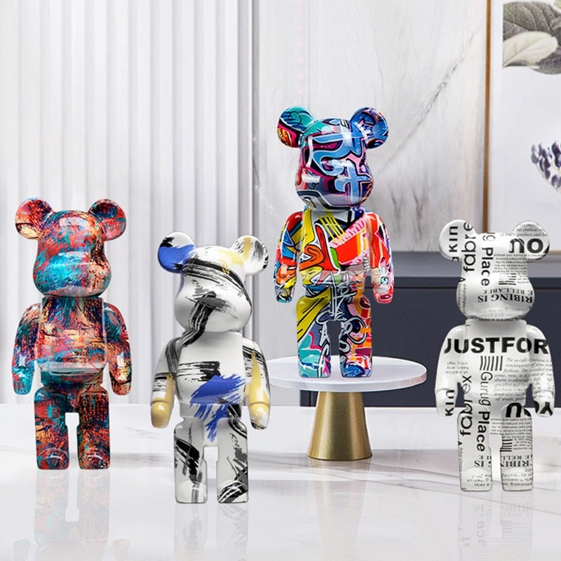 Violence Bear Bearbricks Sculpture - Colorful Pop of Art for Your Space