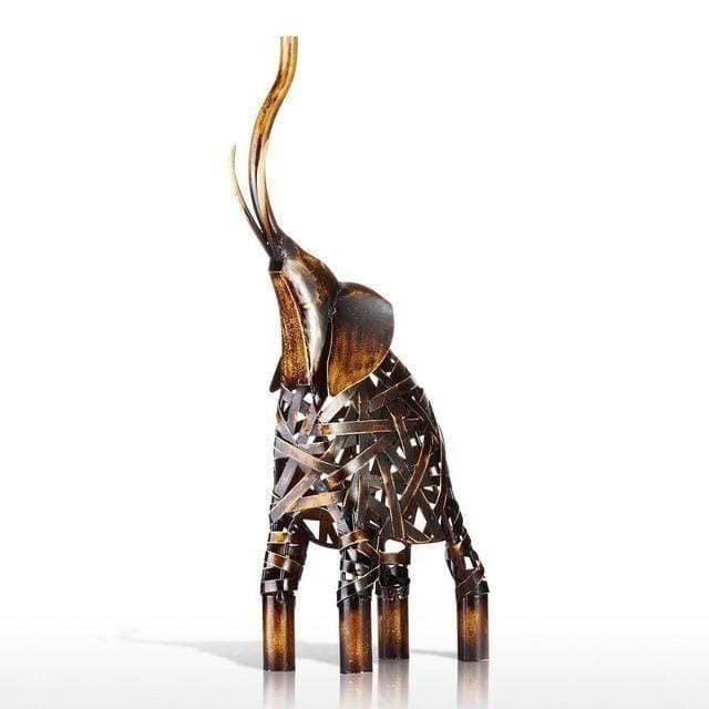 Weaving Elephant Sculpture - Modern Home Decor Accent