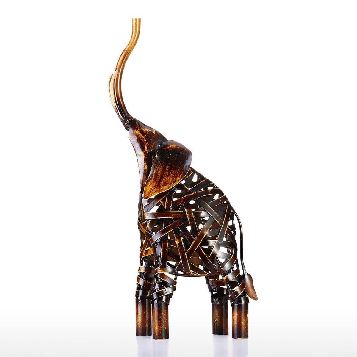 Weaving Elephant Sculpture - Modern Home Decor Accent