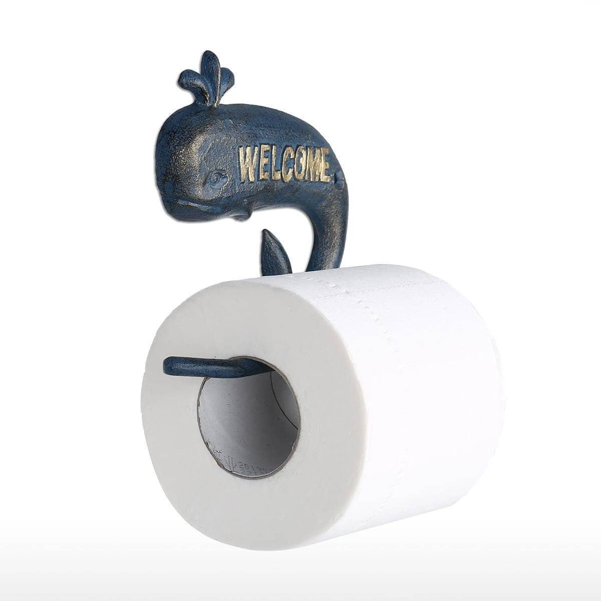 Whale Bathroom Holder Rack - Unique & Attractive Toilet Paper Roll Towel Holder