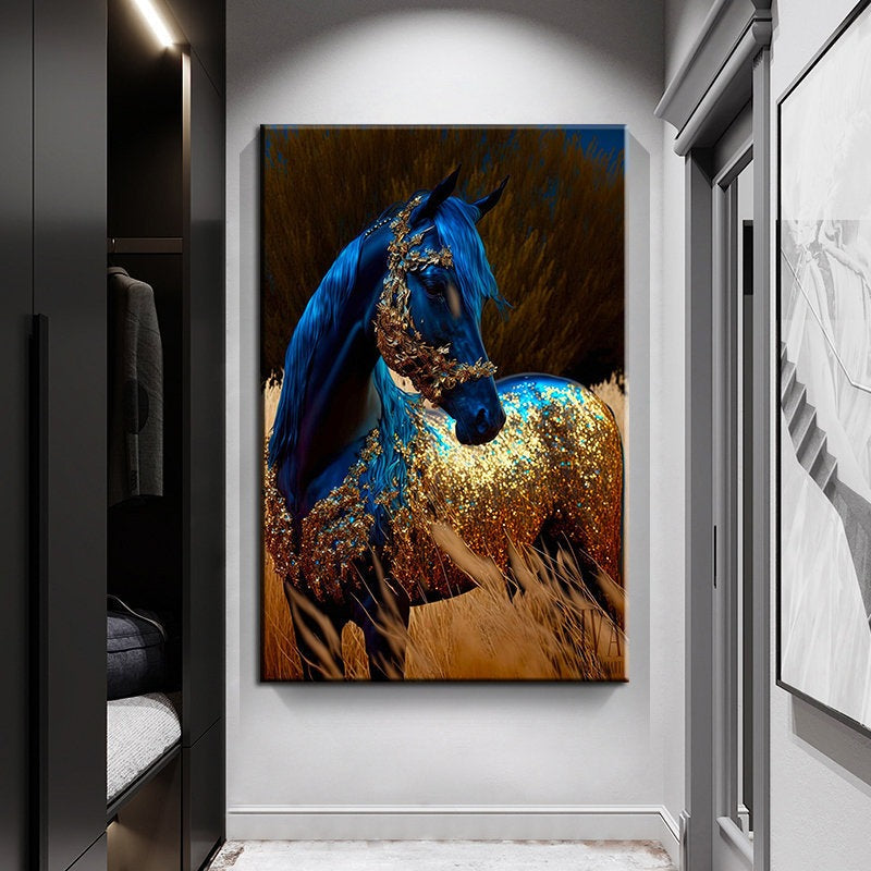 Wildfire Fantasia: Blue & Gold Horse