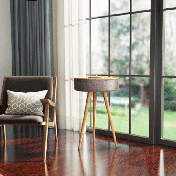 Wireless Charging Speaker Side Table - Modern & Functional Home Furniture