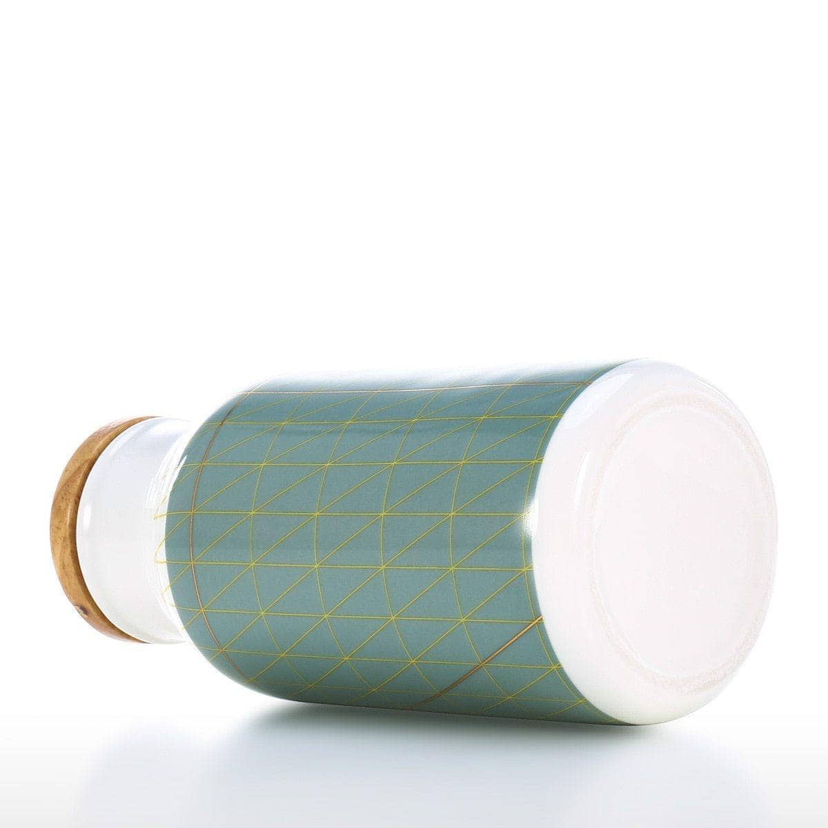 Wooded Lid Milk Water Bottle Mug - Stylish & Personalized Drinking Accessory
