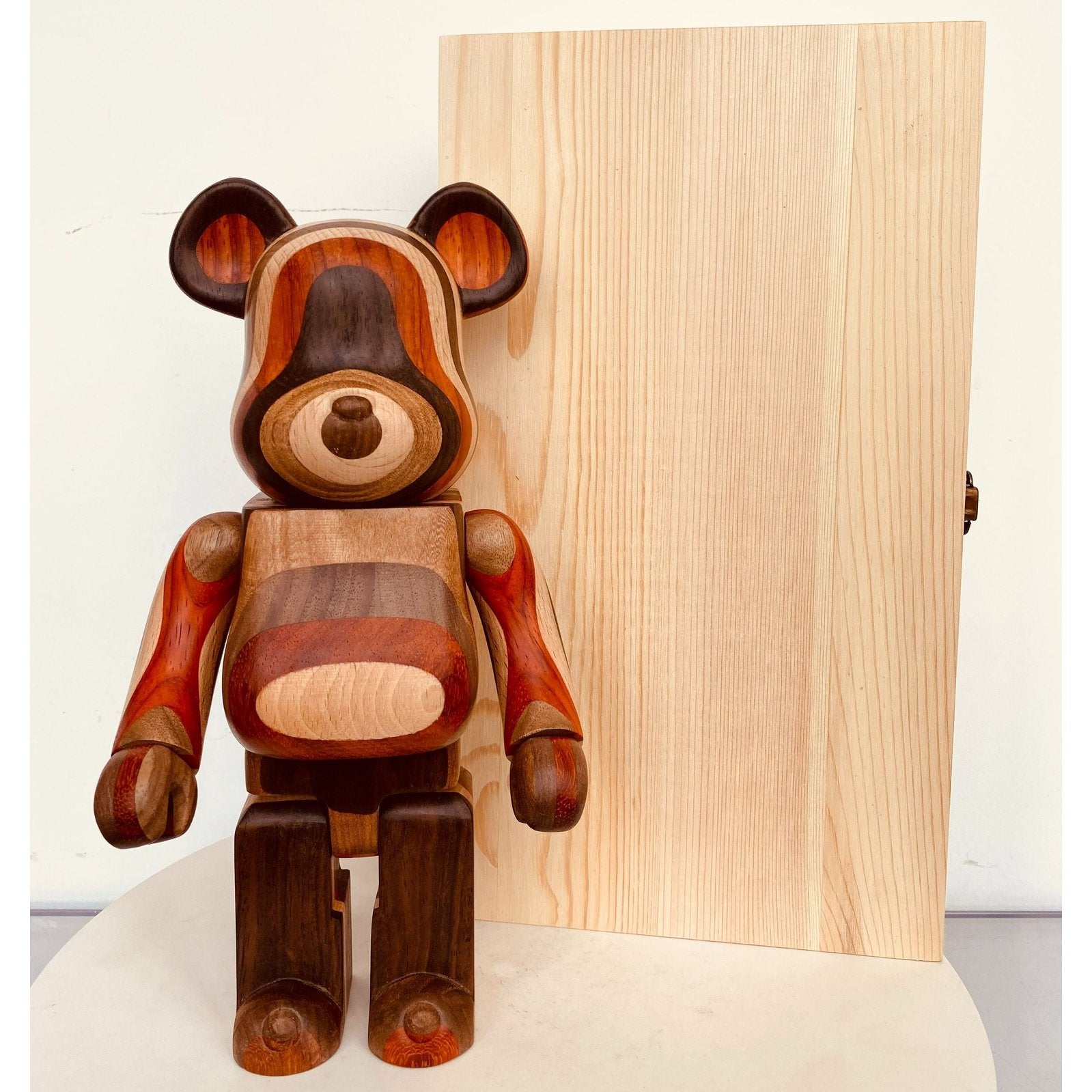 Wooden Charm with KarimokuCraved Violence Bear - Unique & Stylish 28cm Bearbrick Figure