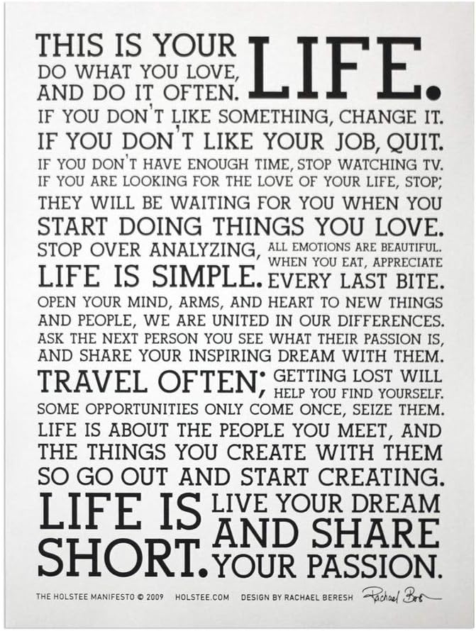 Words of Wisdom: This Is Your Life Inspirational Art Wall Poster